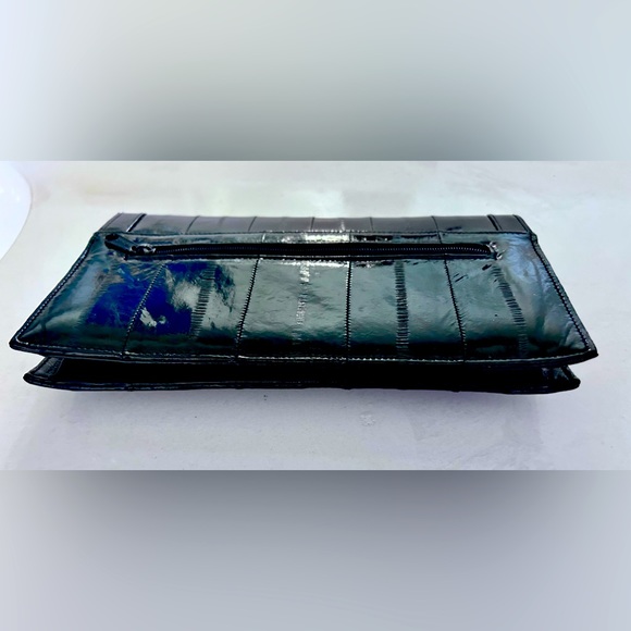 💥CLOSET KEPT!💥 Vintage Eel Skin Patent Baby Soft Leather Clutch Wallet Purse💥 - Picture 7 of 8